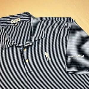 Peter Millar Summer Comfort Navy and White Striped Polo
